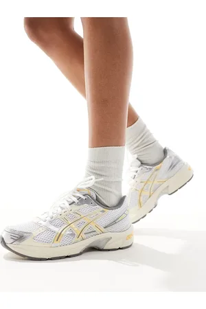 Asics Zapatillas de deporte blancas y amarillo tenue Gel-1130 de