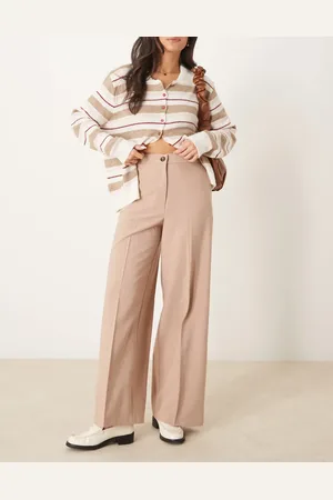 ASOS Pantalones de sastre color de pernera recta holgada de -Marrón