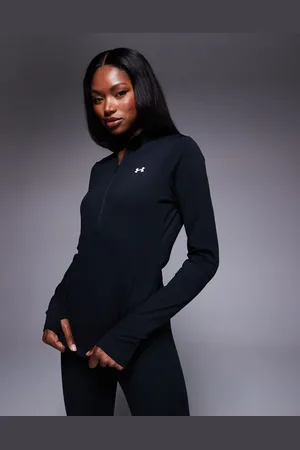 Under Armour Camiseta negra con media cremallera Motion de