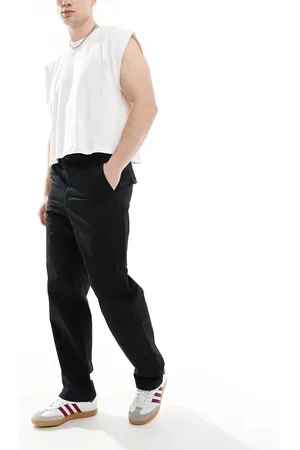 JJ Pantalones negros cargo de corte suelto de