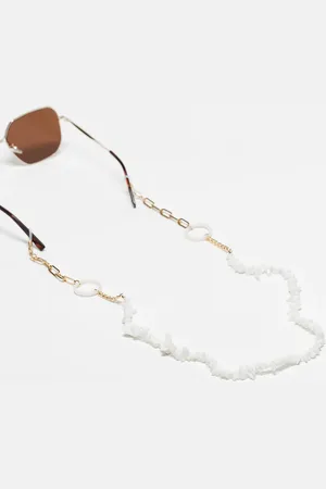 Jeepers Peepers Cadena blanca para gafas de sol con cuentas de -Marrón