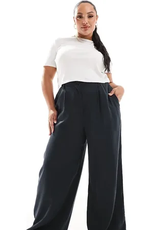ASOS Pantalones lavado de pernera recta holgada de ASOS DESIGN Curve