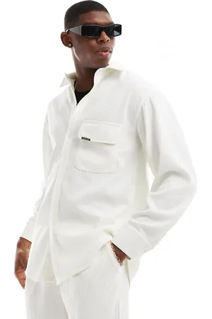 Sixth June Camisa blanca extragrande texturizada de (parte de un conjunto)