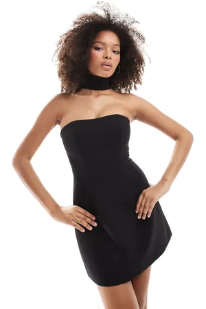 Forever New Vestido corto con cuello estilo pañuelo de