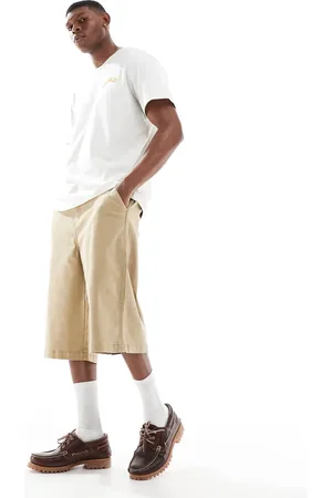 Wrangler Pantalones cortos color tostado de corte alargado y estilo worker con cordón ajustable de sarga Casey Jones de -Marrón