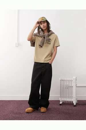Timberland Camiseta beis con logo llamativo en el pecho de -Neutro