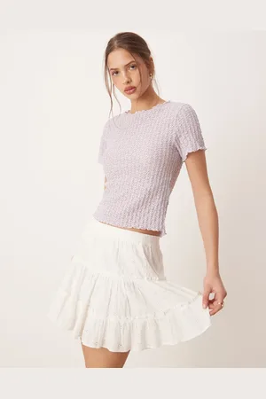 AWARE Camiseta lila con diseño encogido de punto texturizado de -Morado