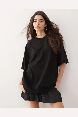 Weekday Camiseta extragrande negra de