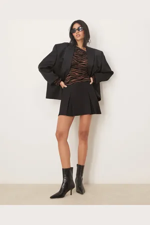 Gina Tricot Minifalda negra con pliegues de