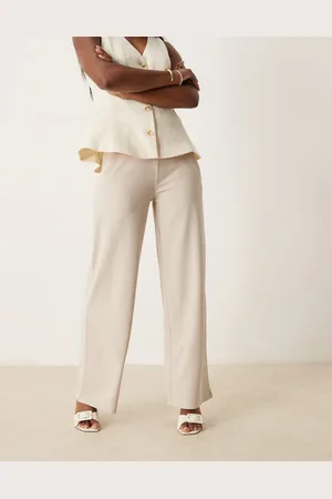 JDY Pantalones de sastre beis de pernera ancha de -Blanco