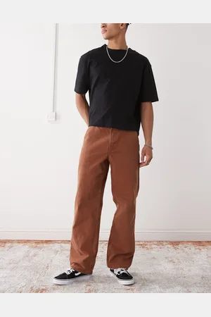 Vans Pantalones marrón medio de corte suelto y estilo carpintero con lavado vintage Drill Chore de