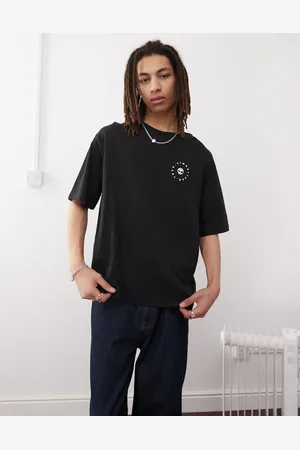 Timberland Camiseta negra extragrande con estampado trasero de zapatos de 6" de