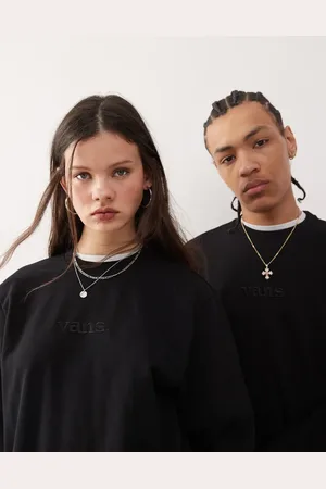 Vans Sudadera negra holgada básica con logo en la parte central del pecho de