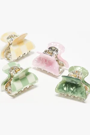Accessorize Pack de 4 pinzas para el cabello pequeñas de varios colores de