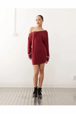Motel Vestido corto rojo oscuro holgado Shelisa de