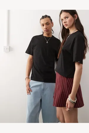 Vans Camiseta negra básica extragrande con logo estampado en la espalda de
