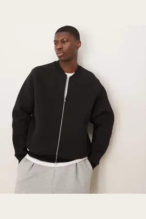 ASOS Chaqueta bomber negra extragrande de tejido grueso efecto neopreno de