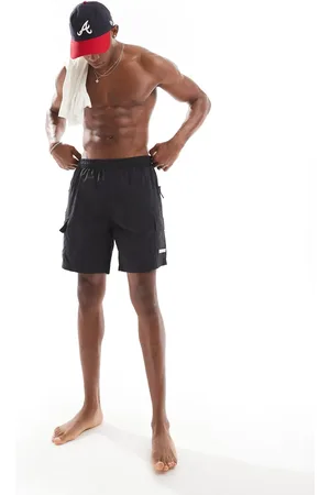 River Island Shorts de baño cargo negros de