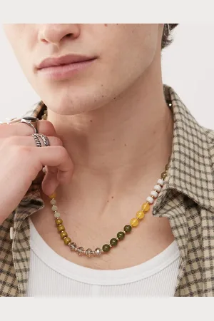 FADED FUTURE Collar verde de cuentas multicolores de