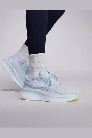 Saucony Zapatillas de deporte azul hielo fundido y amarillo ensueño con amortiguación neutra Ride 18 de