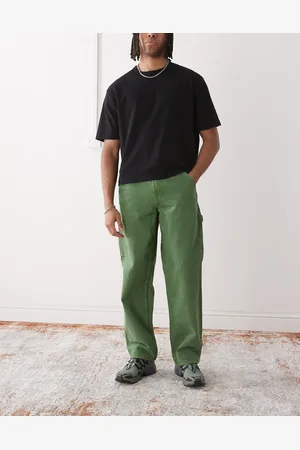 Vans Vaqueros verdes sueltos de estilo carpintero Drill Chore de