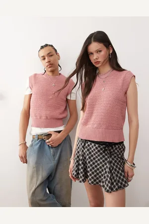 Reclaimed Top unisex sin mangas de corte cuadrado de punto de