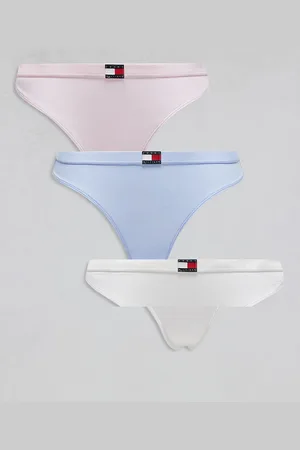 Tommy Hilfiger Pack de 3 tangas de color azul, rosa y blanco con bandera de -Multicolor