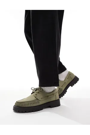 SEQWL Mocasines verde con suela gruesa Exton de