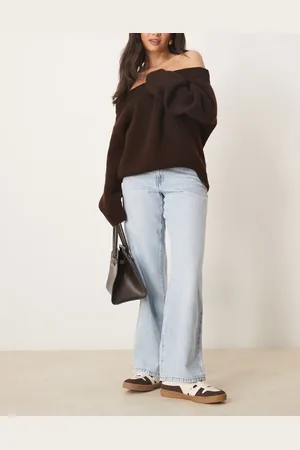 Gina Tricot Vaqueros de pernera ancha y talle bajo con lavado azul claro de
