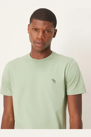 Abercrombie & Fitch Camiseta con cuello redondo y logo de icono de alce en relieve de