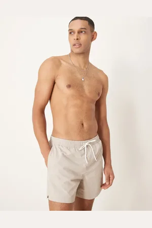 Abercrombie & Fitch Shorts de baño beis arena elásticos estampados de -Multicolor