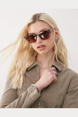 Monki Gafas de sol plateadas estilo ojos de gato extragrandes de