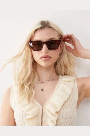 Monki Gafas de sol carey estilo ojos de gato extragrandes de