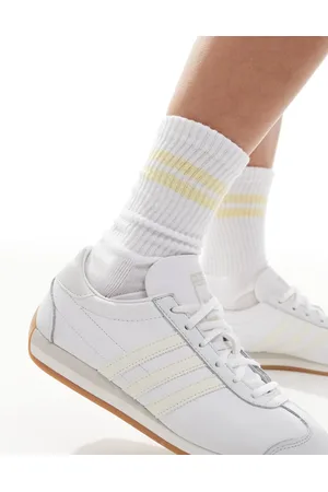 VERO MODA Calcetines amarillo plátano tenue de estilo deportivo de canalé de -Blanco