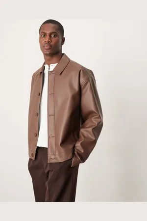 ASOS Chaqueta Harrington extragrande de cuero sintético de