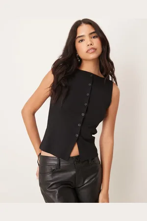 New Look Top sin mangas abotonado de