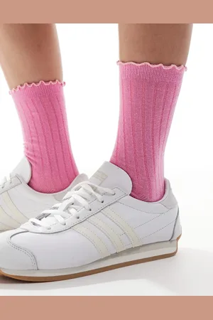 VERO MODA Calcetines color melange con volantes de canalé de -Morado