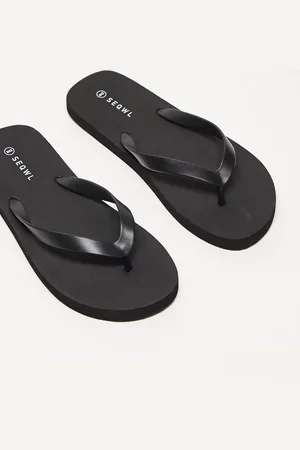 SEQWL Chanclas negras Mamun de