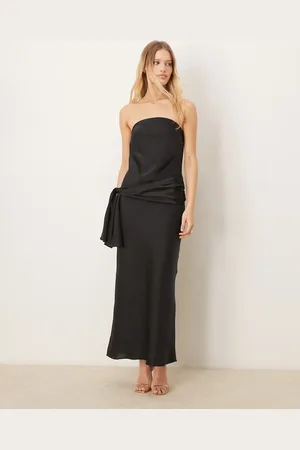 Abercrombie & Fitch Vestido largo sin tirantes con detalle de lazada de -Rosa