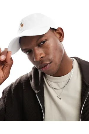 Ralph Lauren Gorra de béisbol blanco con logo multicolor de sarga elástica de