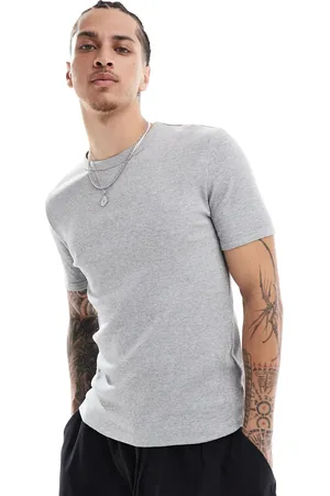 New Look Camiseta gris jaspeado ajustada de