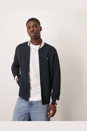Lyle & Scott Chaqueta bomber con ribetes de punto liso de