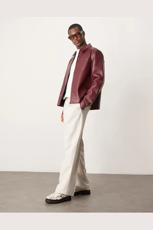 ASOS Chaqueta Harrington de cuero sintético de -Rojo