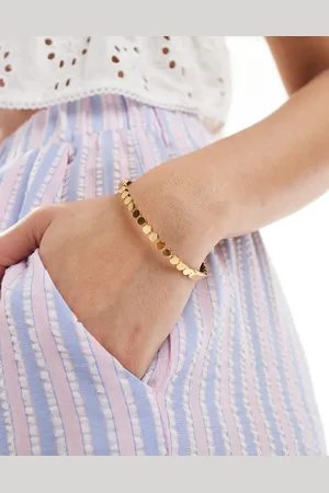 ASOS Pulsera fina con diseño de círculos de acero inoxidable resistente al agua de