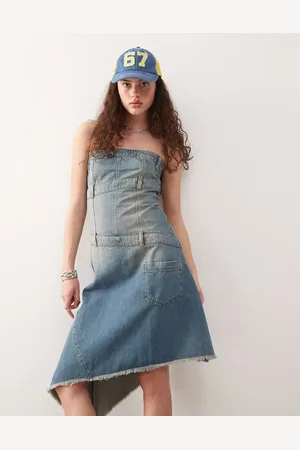COLLUSION Vestido vaquero con Iconic de -Azul