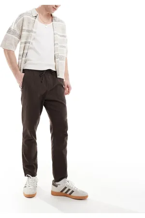 Only & Sons Pantalones capri marrones de mezcla de lino de -Marrón