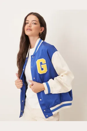 GANT Chaqueta bomber universitaria azul con logo de letra de