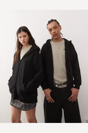 Vans Sudadera negra básica con capucha y cremallera Core de