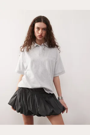 COLLUSION Polo gris jaspeado extragrande de