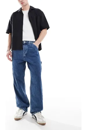 JACK & JONES Vaqueros azul lavado holgados de estilo carpintero Alex de